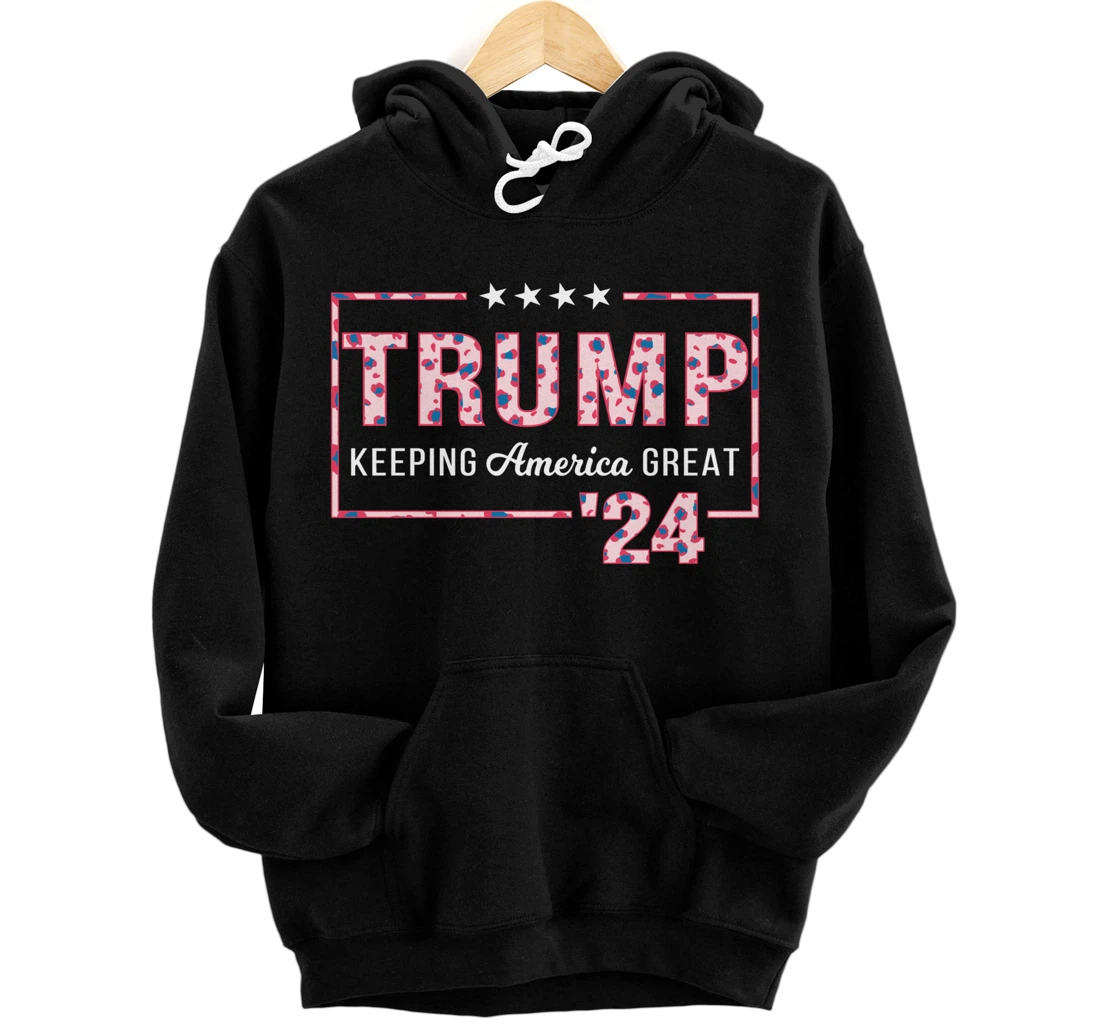 Donald Trump 2024 President Pro Trump Leopard Print Cute Pullover Hoodie