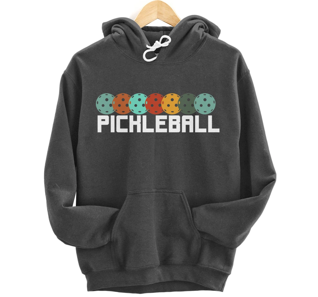 Vintage Retro Pickleball Player Paddleball Lover Dinking Pullover Hoodie