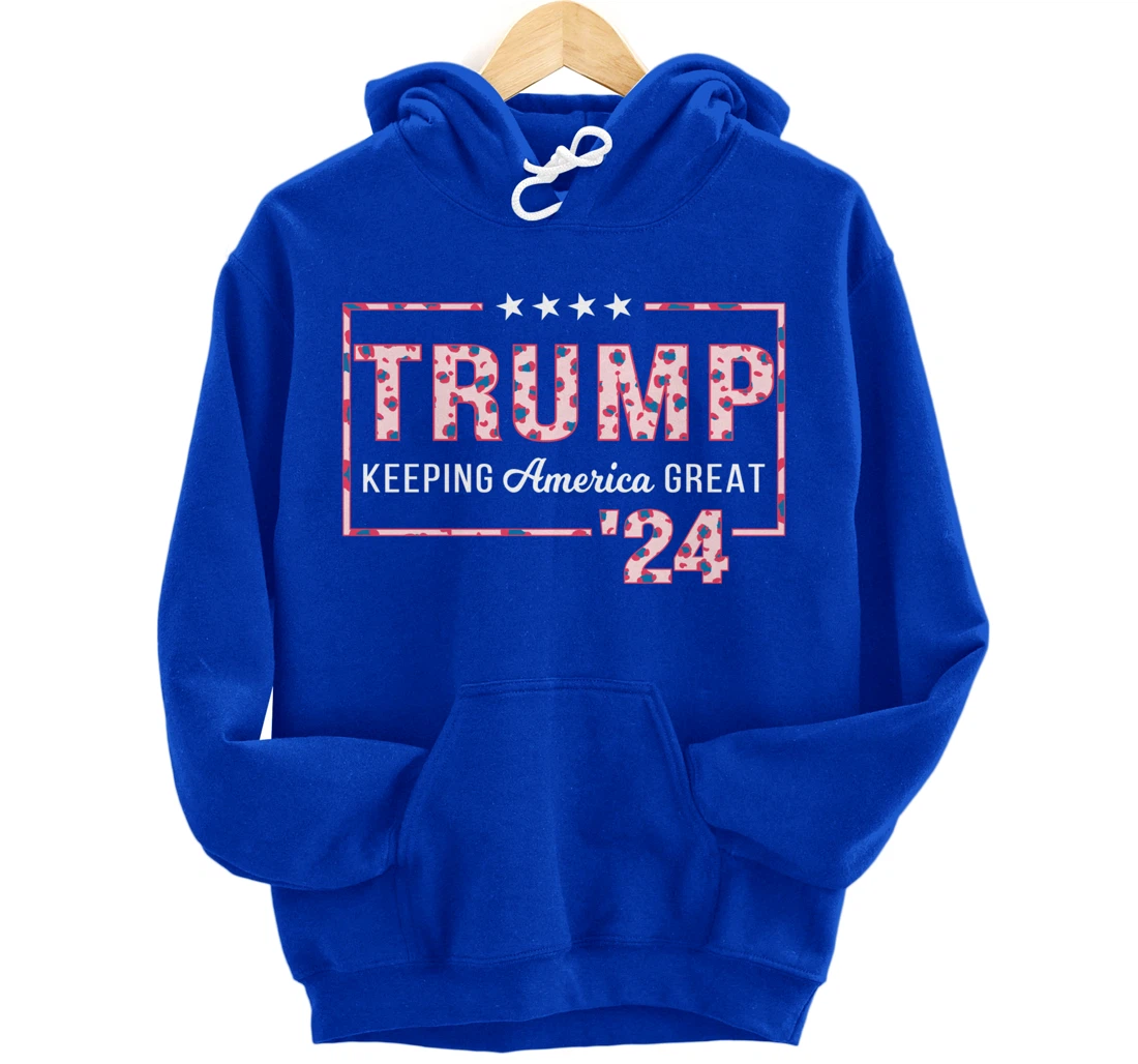 Donald Trump 2024 President Pro Trump Leopard Print Cute Pullover Hoodie