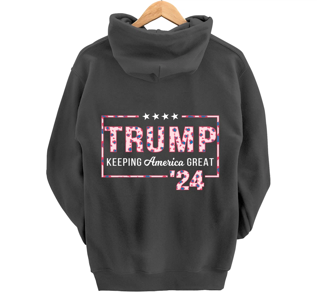 Donald Trump 2024 President Pro Trump Leopard Print Cute Pullover Hoodie