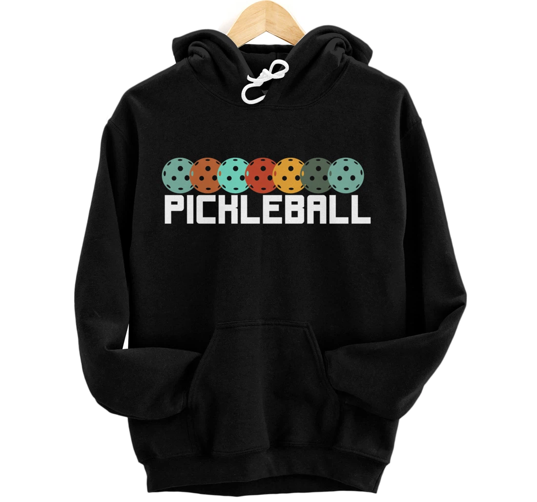 Vintage Retro Pickleball Player Paddleball Lover Dinking Pullover Hoodie