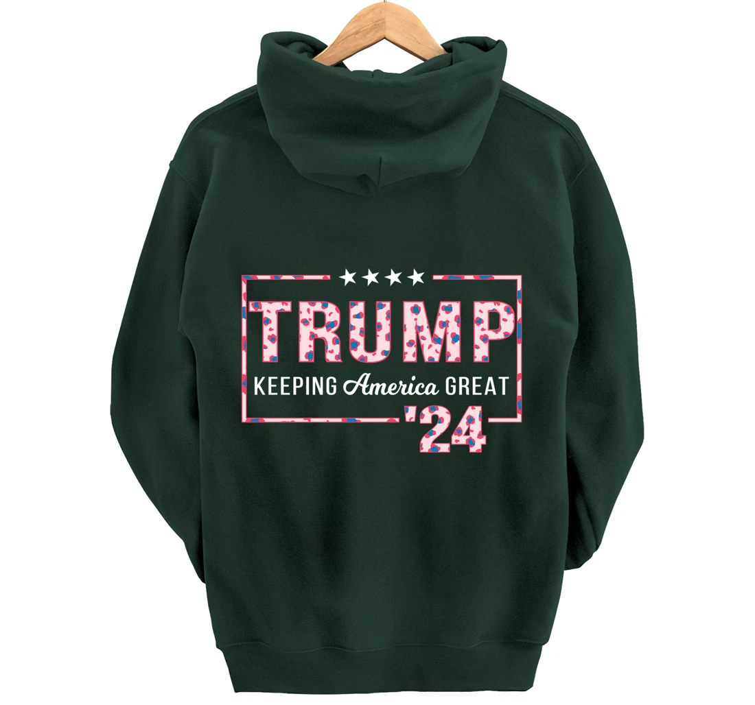 Donald Trump 2024 President Pro Trump Leopard Print Cute Pullover Hoodie