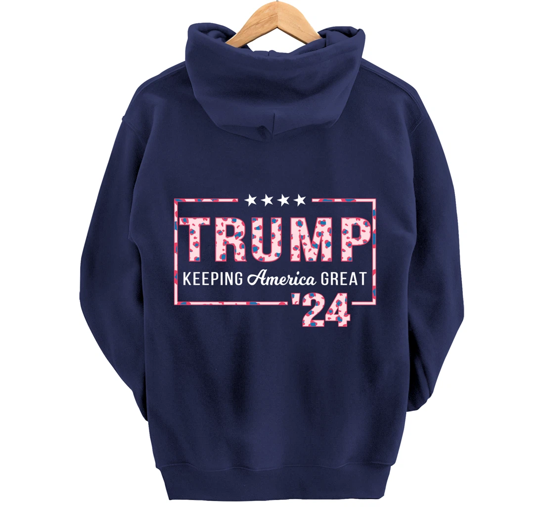 Donald Trump 2024 President Pro Trump Leopard Print Cute Pullover Hoodie