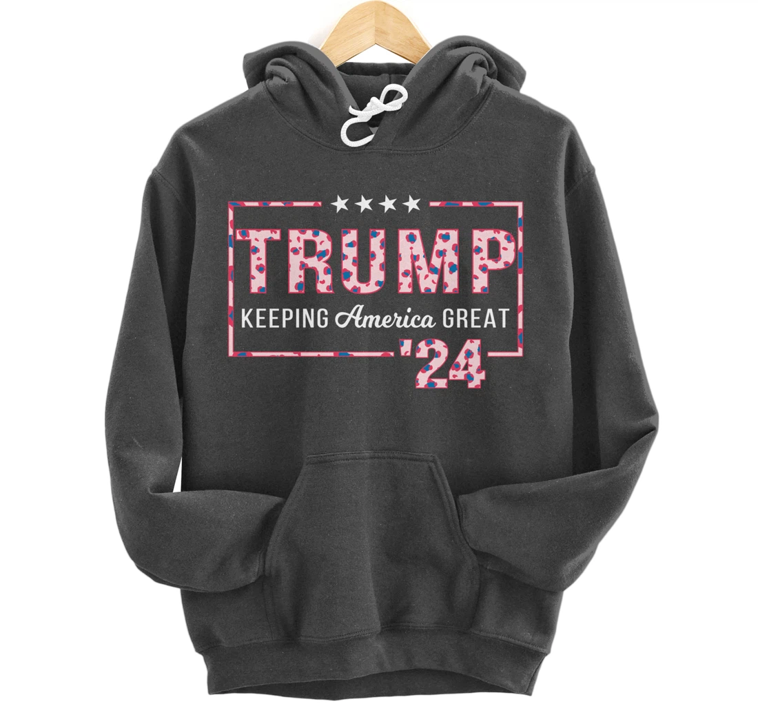 Donald Trump 2024 President Pro Trump Leopard Print Cute Pullover Hoodie