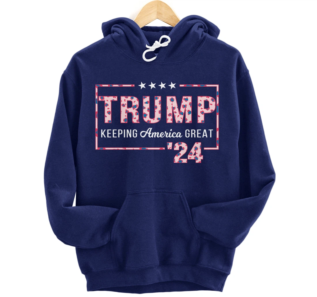 Donald Trump 2024 President Pro Trump Leopard Print Cute Pullover Hoodie