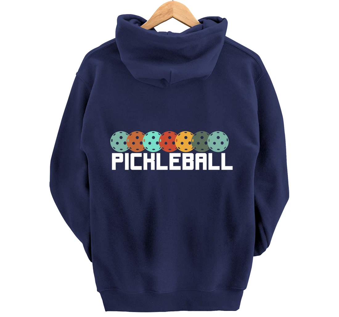 Vintage Retro Pickleball Player Paddleball Lover Dinking Pullover Hoodie