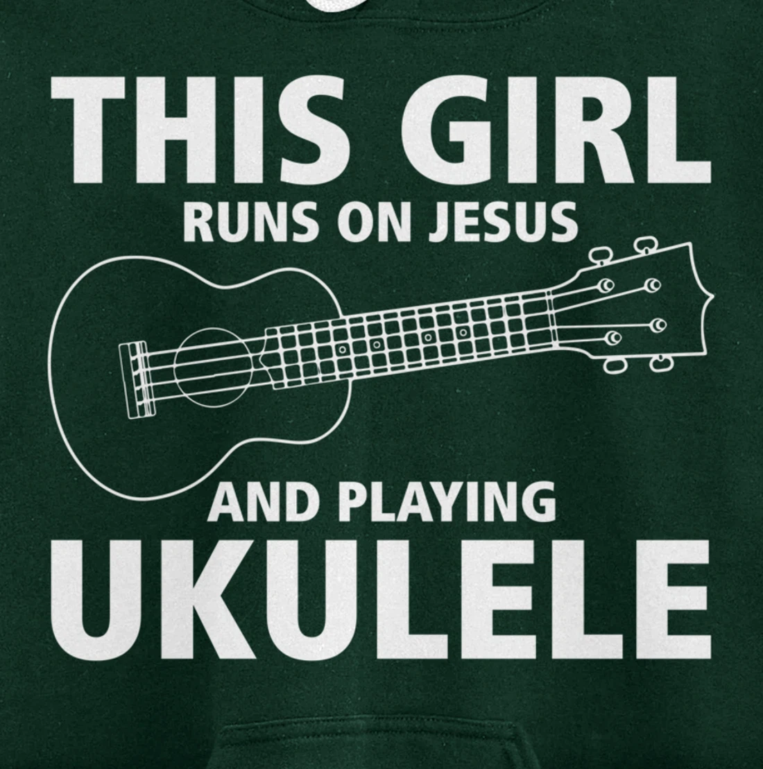 This Girl Runs On Jesus And Playing Ukulele Pullover Hoodie