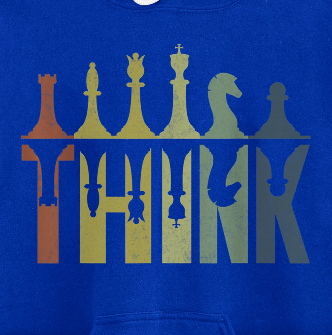 Think Retro Vintage Chess Pieces Player Gifts Chess Coach Pullover Hoodie
