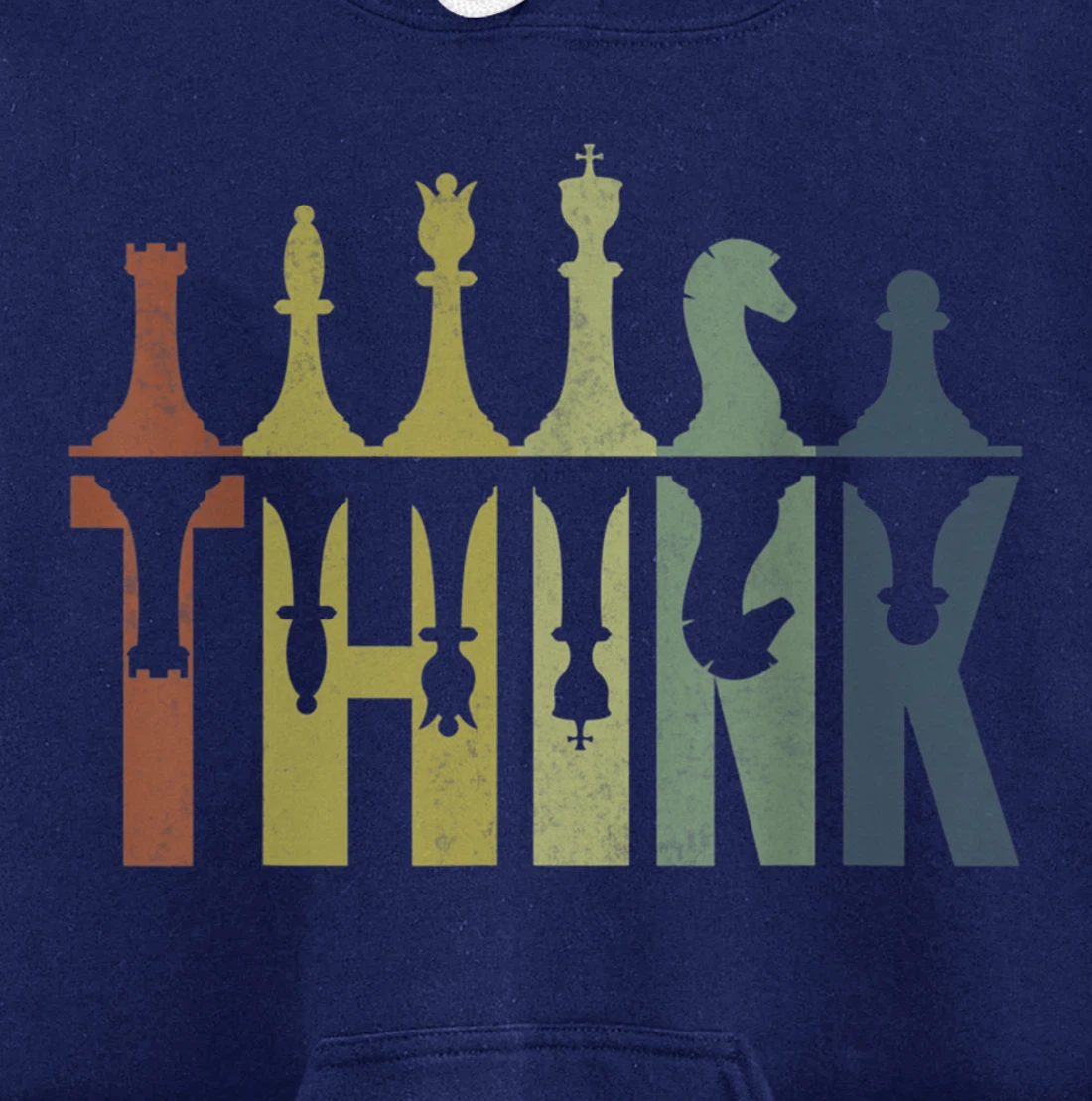 Think Retro Vintage Chess Pieces Player Gifts Chess Coach Pullover Hoodie