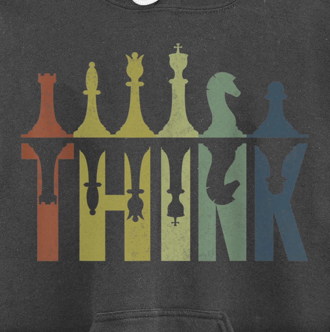 Think Retro Vintage Chess Pieces Player Gifts Chess Coach Pullover Hoodie