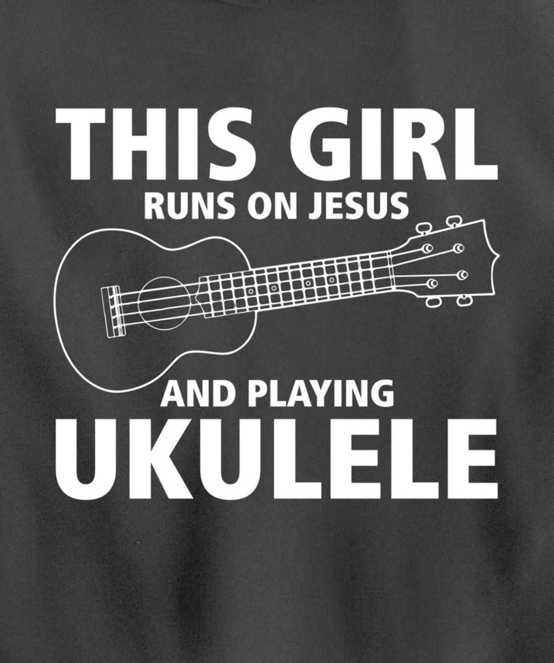 This Girl Runs On Jesus And Playing Ukulele Pullover Hoodie