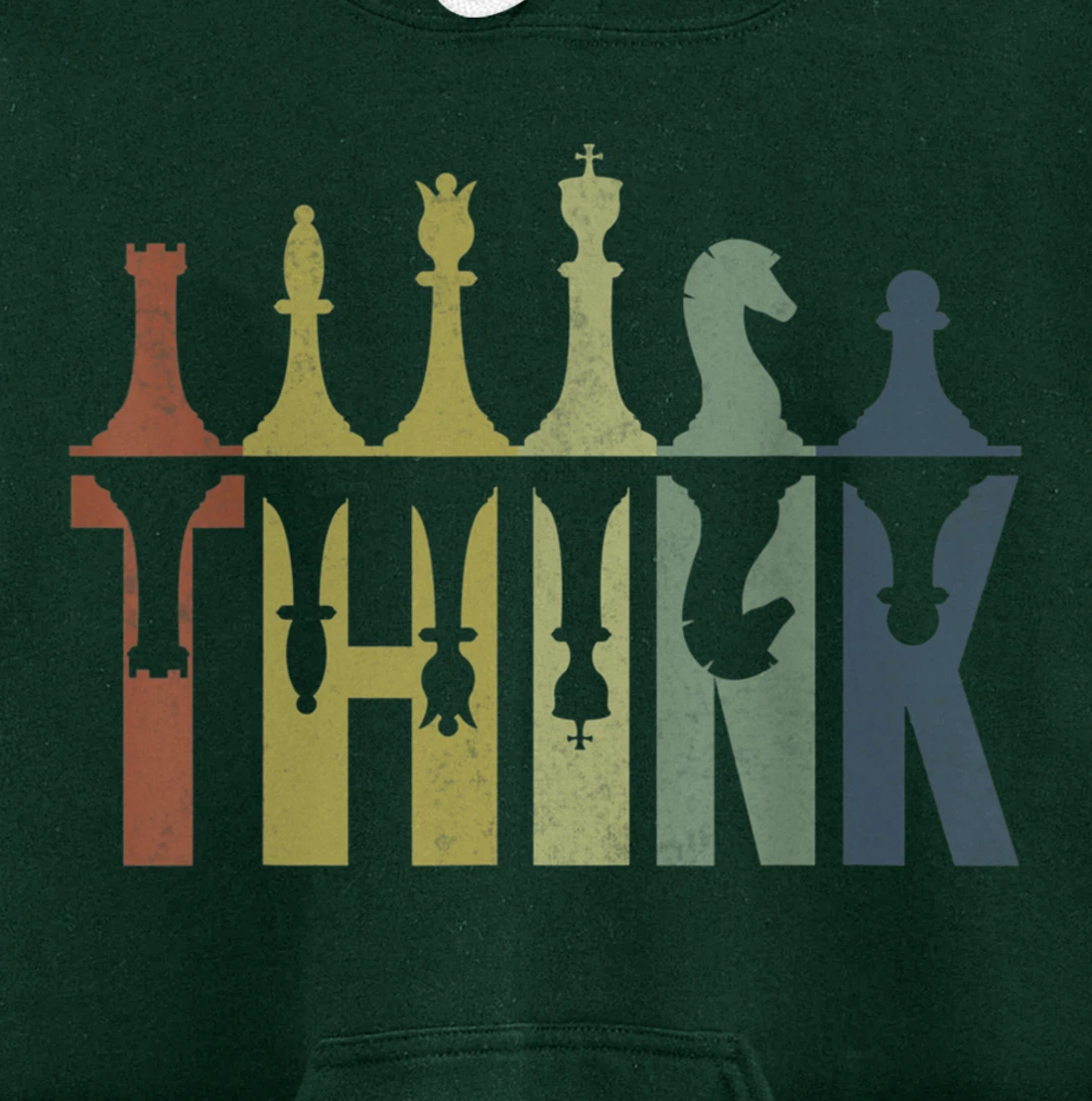Think Retro Vintage Chess Pieces Player Gifts Chess Coach Pullover Hoodie