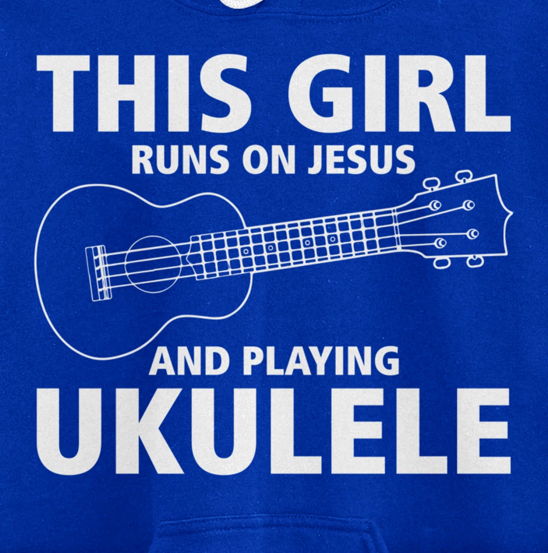 This Girl Runs On Jesus And Playing Ukulele Pullover Hoodie