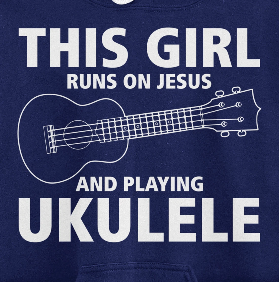 This Girl Runs On Jesus And Playing Ukulele Pullover Hoodie