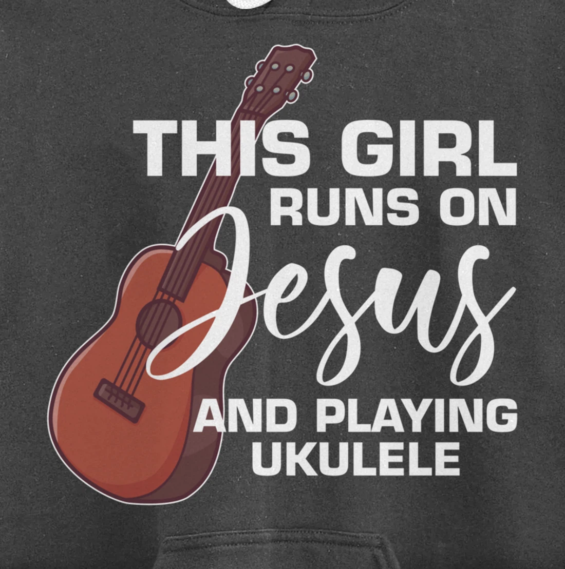 This Girl Runs On Jesus And Playing Ukulele Pullover Hoodie