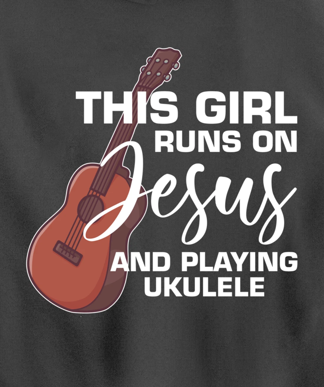 This Girl Runs On Jesus And Playing Ukulele Pullover Hoodie