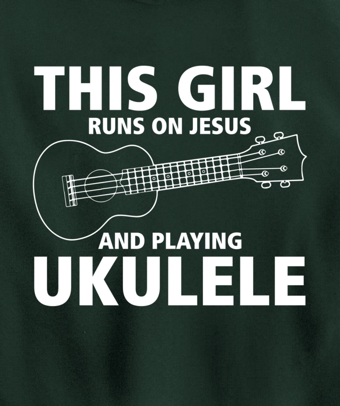 This Girl Runs On Jesus And Playing Ukulele Pullover Hoodie