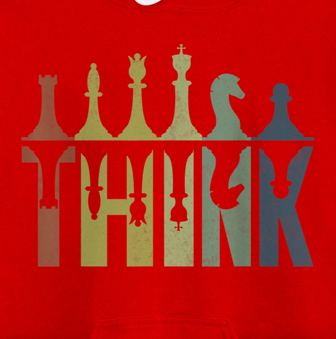 Think Retro Vintage Chess Pieces Player Gifts Chess Coach Pullover Hoodie