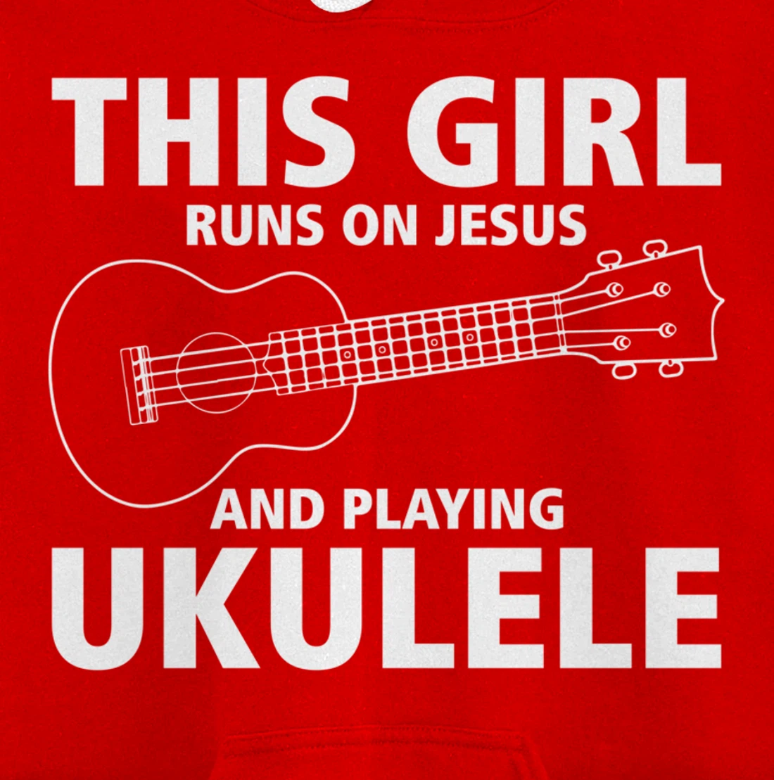 This Girl Runs On Jesus And Playing Ukulele Pullover Hoodie