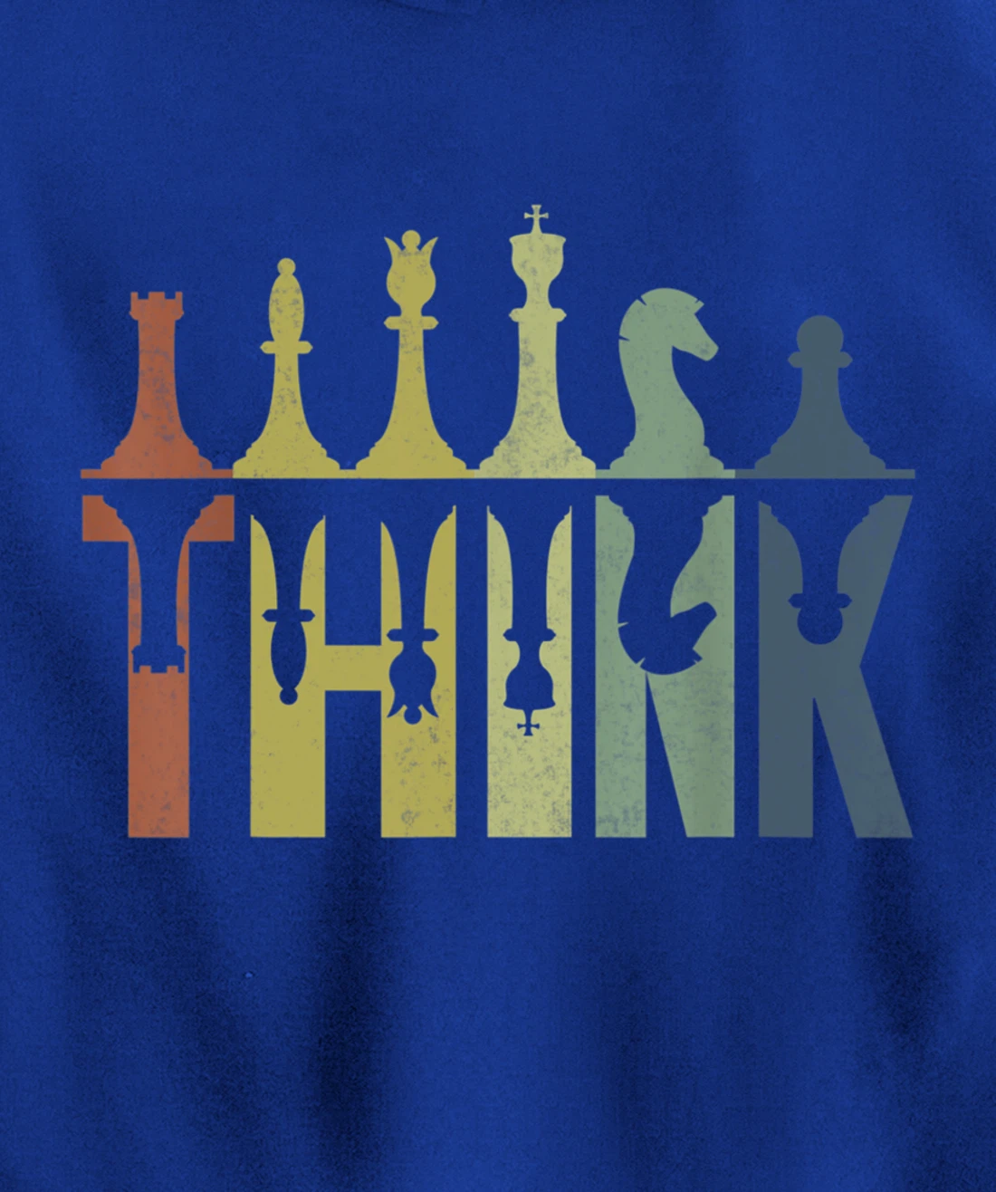 Think Retro Vintage Chess Pieces Player Gifts Chess Coach Pullover Hoodie