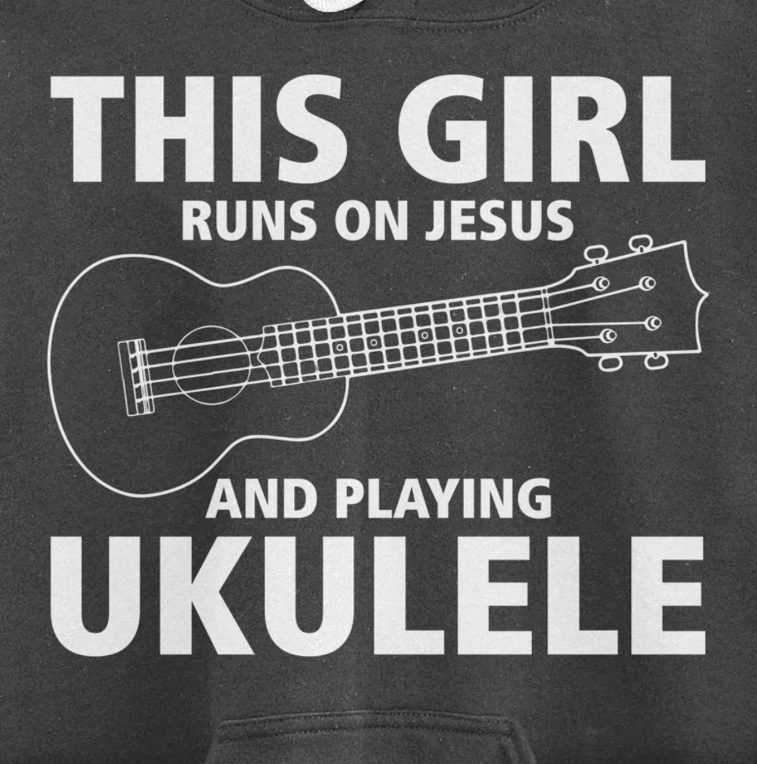 This Girl Runs On Jesus And Playing Ukulele Pullover Hoodie