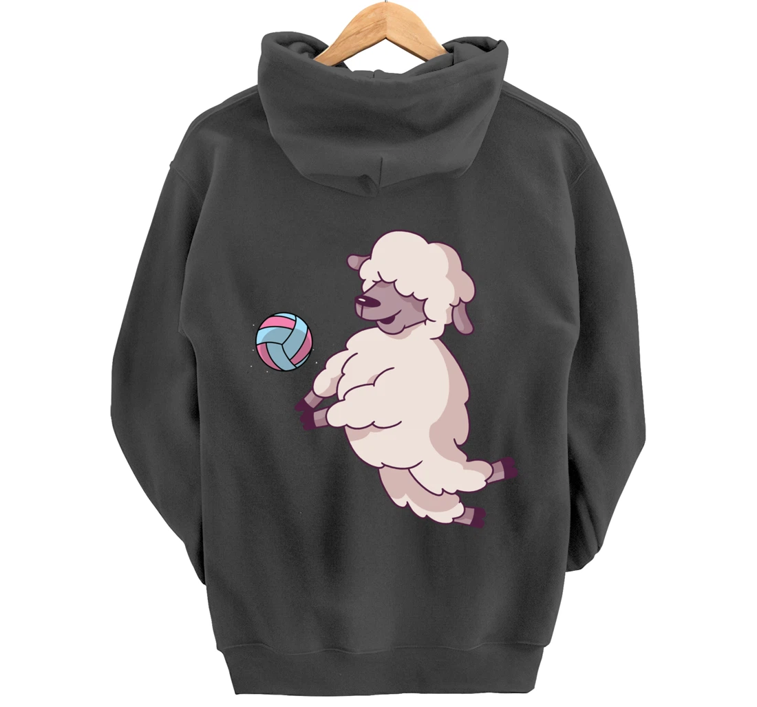 Cute Volleyball Sheep - Volleyball Beach Volleyball Pullover Hoodie