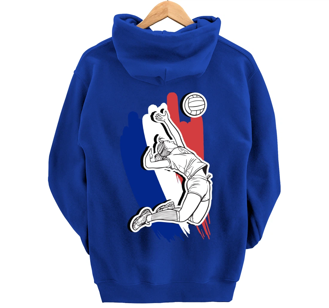 Volleyball France- French Volleyball Beach Volleyball Pullover Hoodie