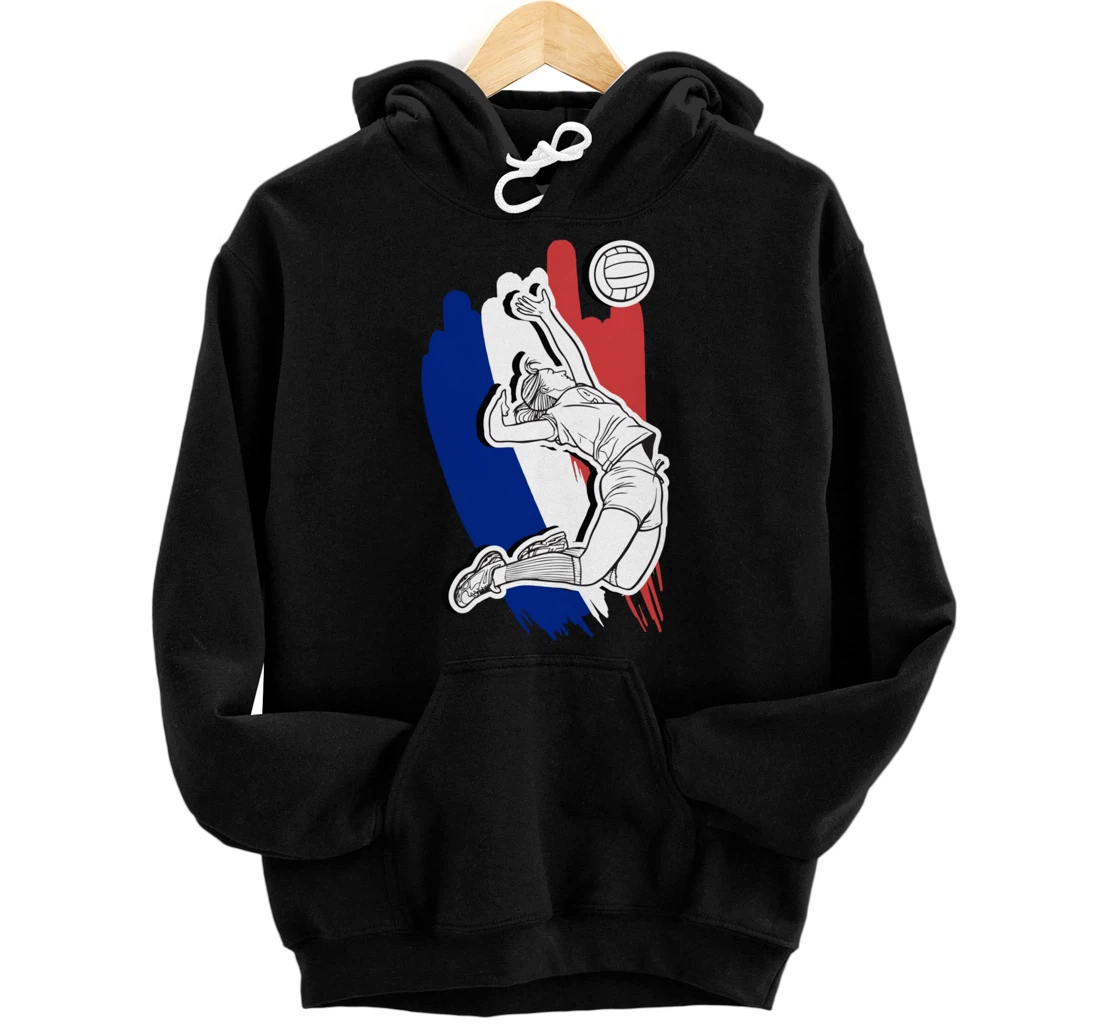 Volleyball France- French Volleyball Beach Volleyball Pullover Hoodie