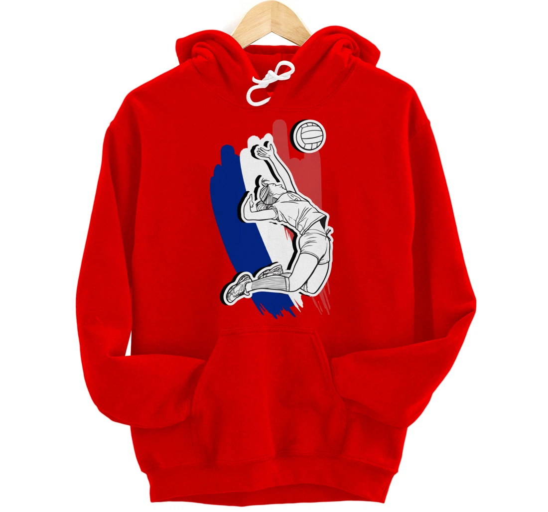 Volleyball France- French Volleyball Beach Volleyball Pullover Hoodie