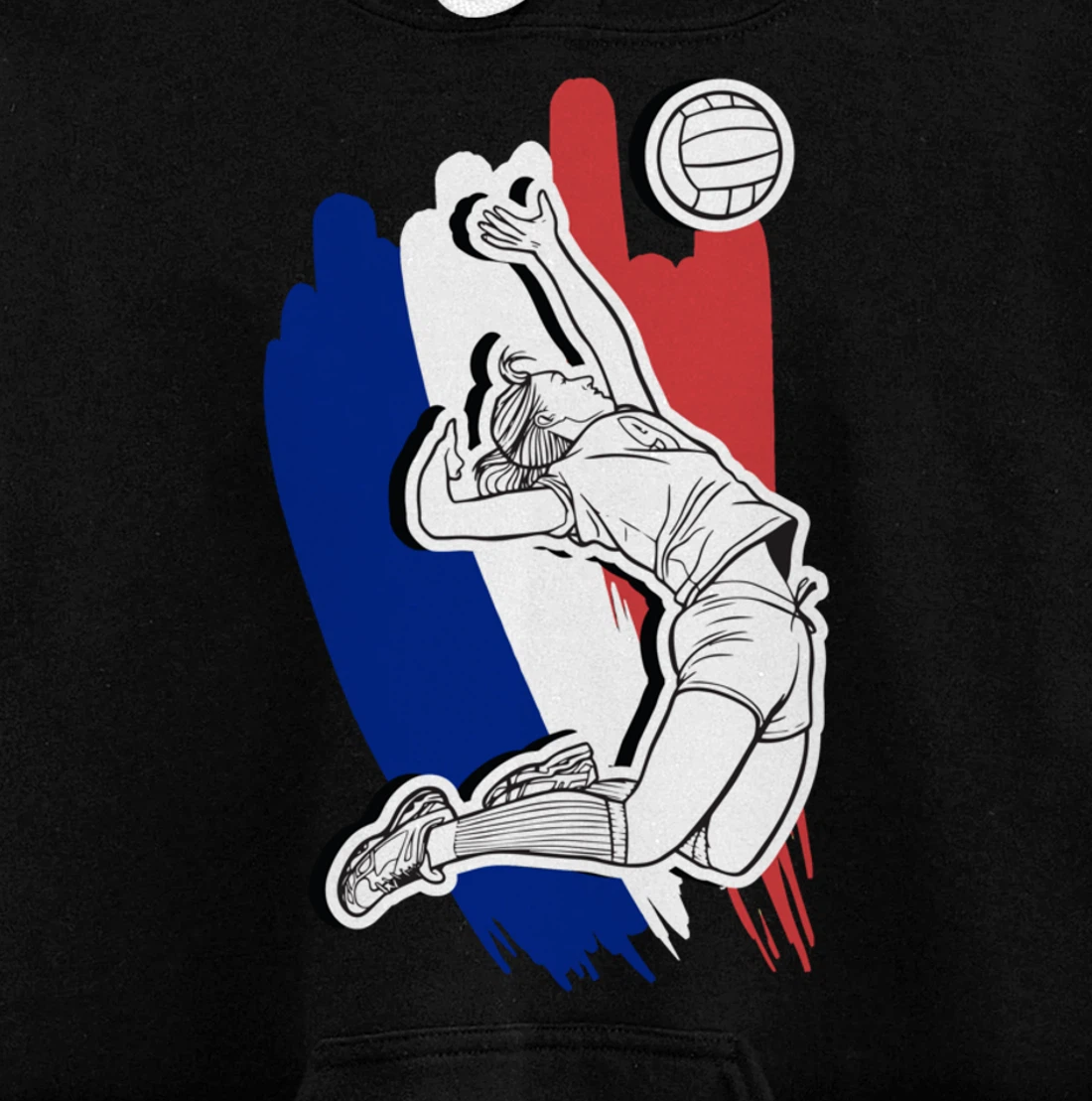 Volleyball France- French Volleyball Beach Volleyball Pullover Hoodie