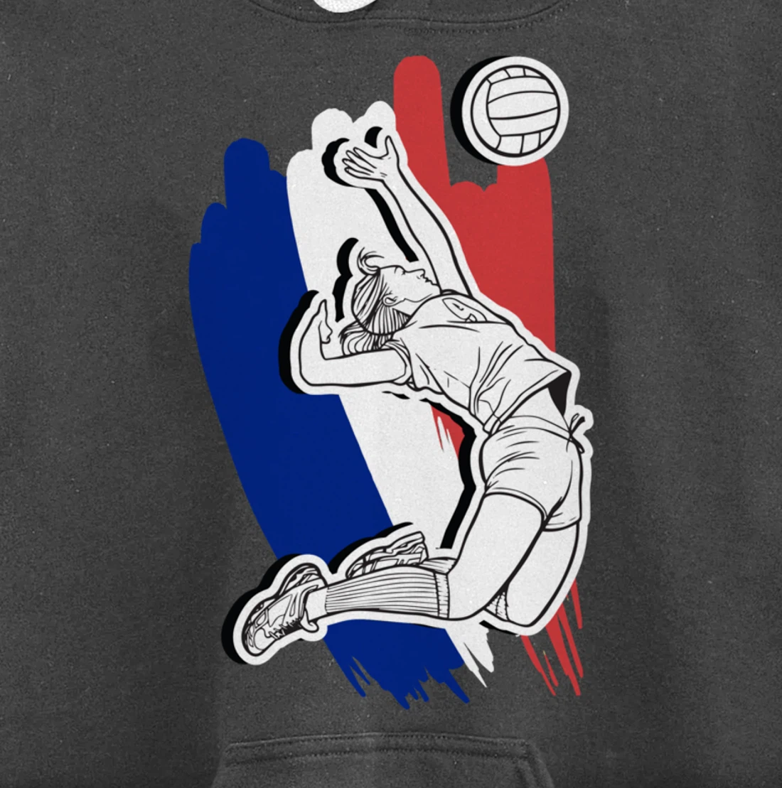Volleyball France- French Volleyball Beach Volleyball Pullover Hoodie