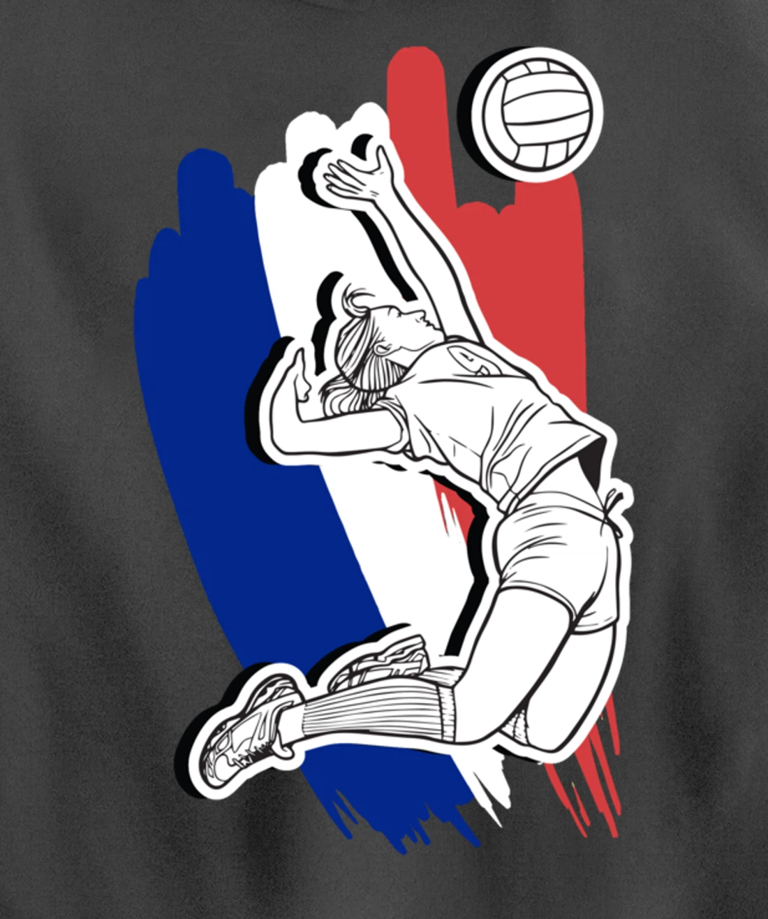 Volleyball France- French Volleyball Beach Volleyball Pullover Hoodie