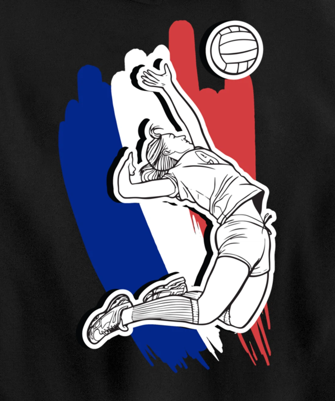 Volleyball France- French Volleyball Beach Volleyball Pullover Hoodie