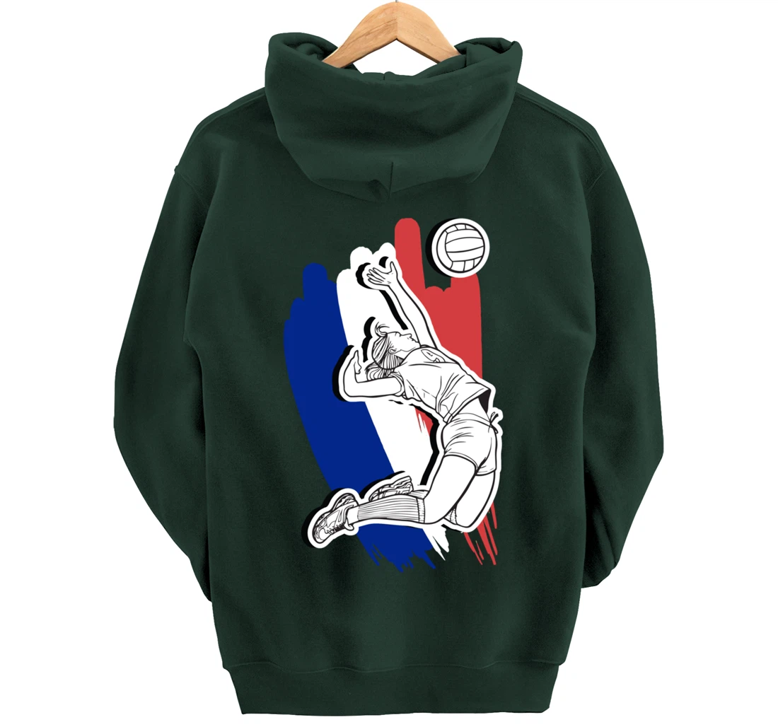 Volleyball France- French Volleyball Beach Volleyball Pullover Hoodie