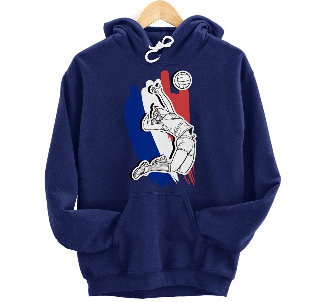Volleyball France- French Volleyball Beach Volleyball Pullover Hoodie