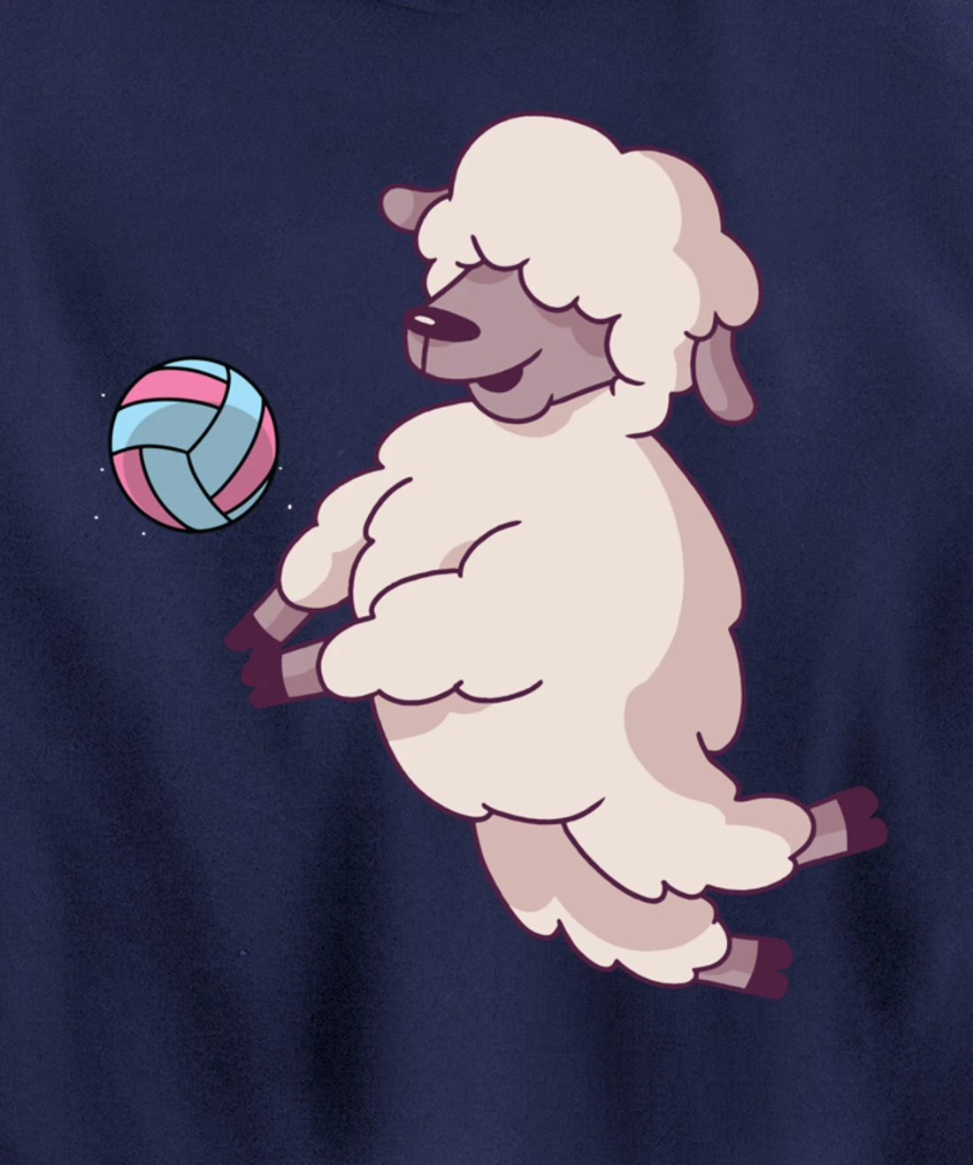 Cute Volleyball Sheep - Volleyball Beach Volleyball Pullover Hoodie
