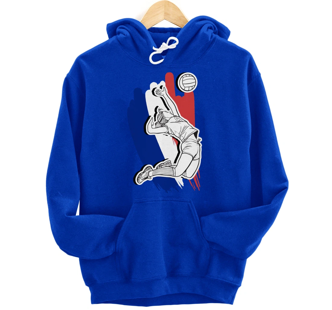Volleyball France- French Volleyball Beach Volleyball Pullover Hoodie