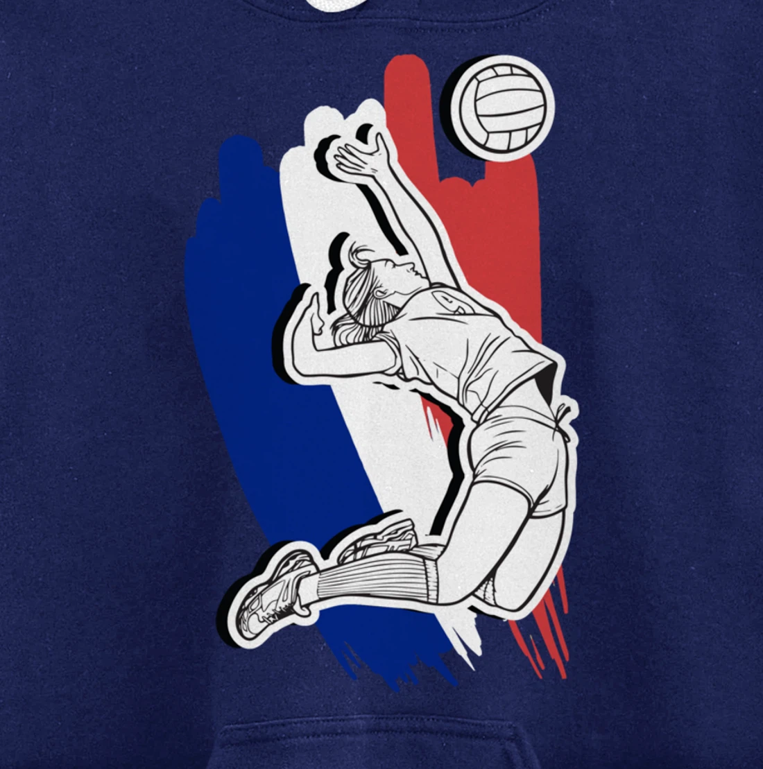 Volleyball France- French Volleyball Beach Volleyball Pullover Hoodie