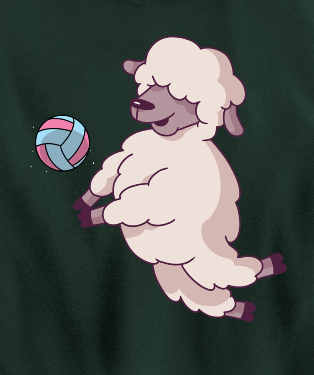 Cute Volleyball Sheep - Volleyball Beach Volleyball Pullover Hoodie