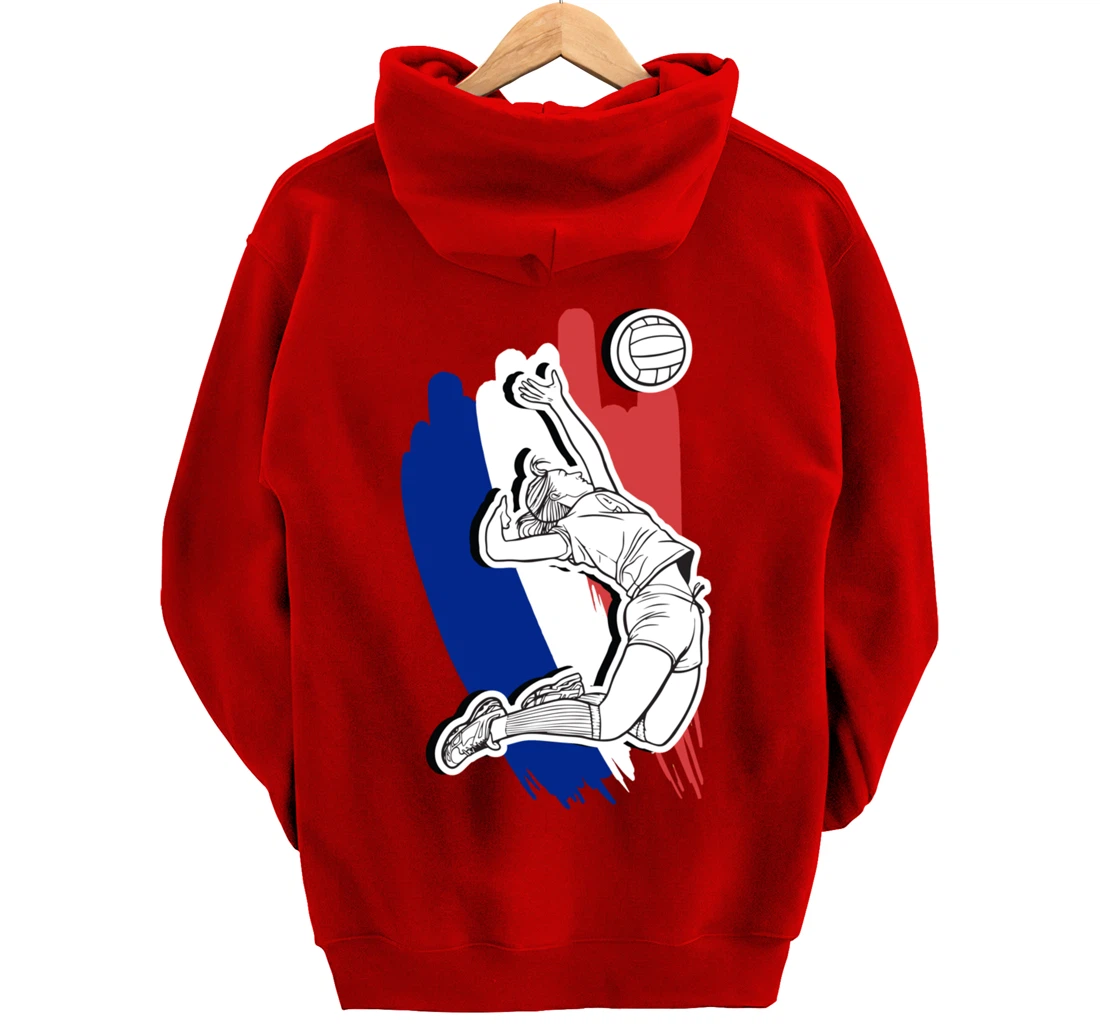Volleyball France- French Volleyball Beach Volleyball Pullover Hoodie