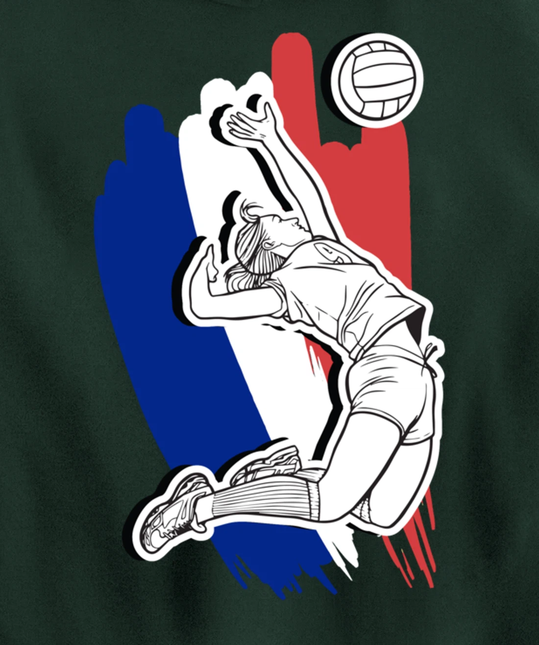 Volleyball France- French Volleyball Beach Volleyball Pullover Hoodie