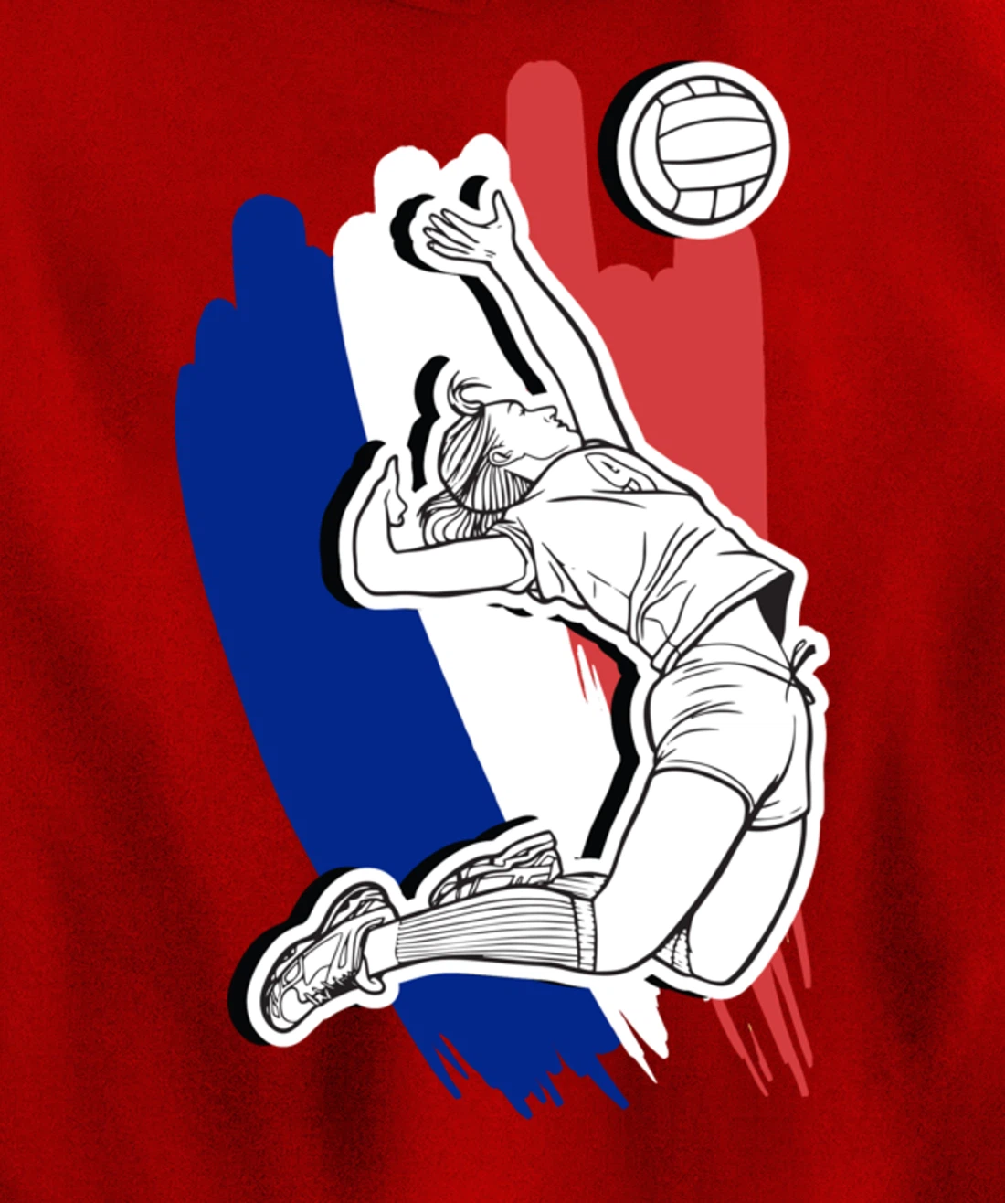 Volleyball France- French Volleyball Beach Volleyball Pullover Hoodie