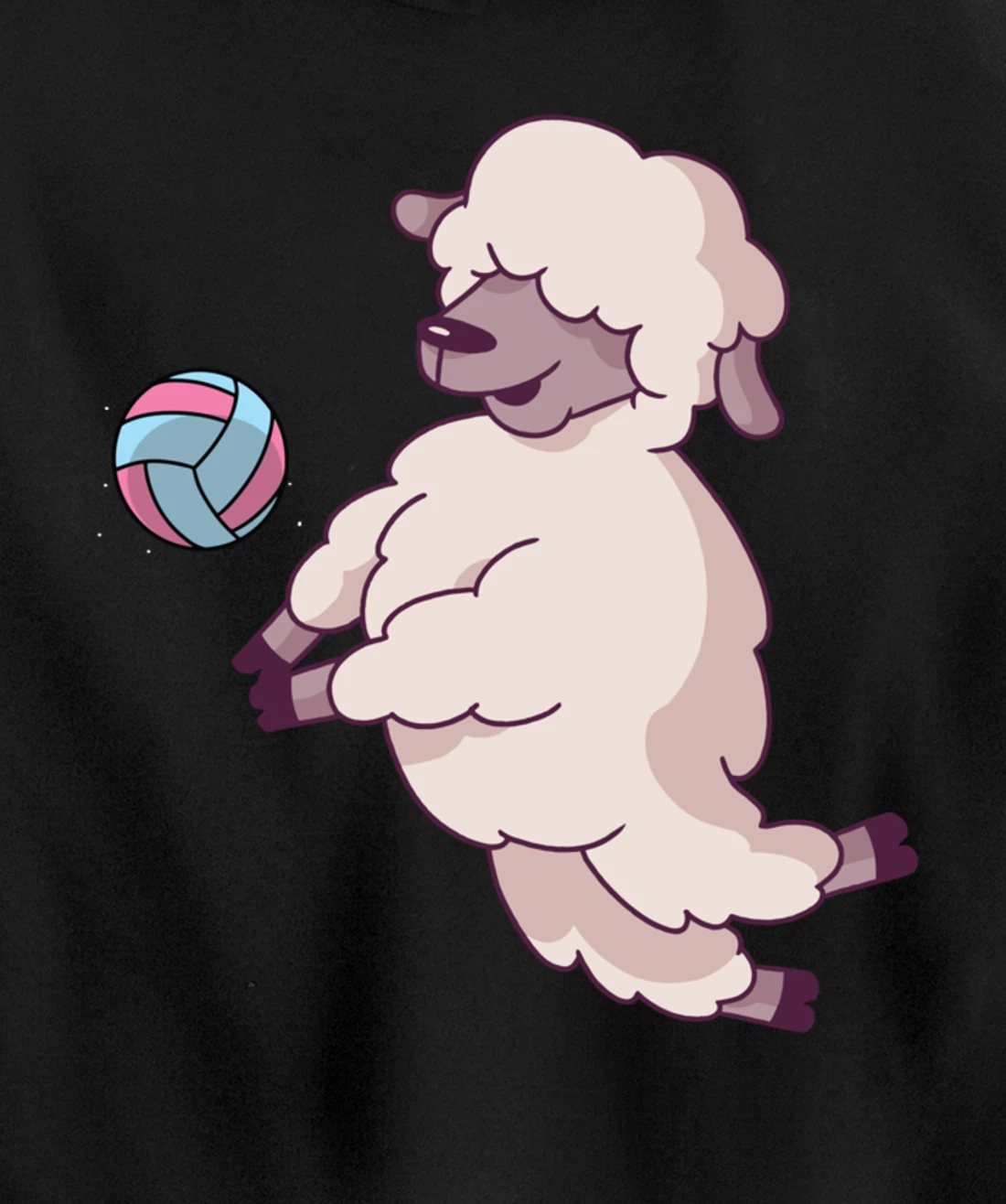 Cute Volleyball Sheep - Volleyball Beach Volleyball Pullover Hoodie