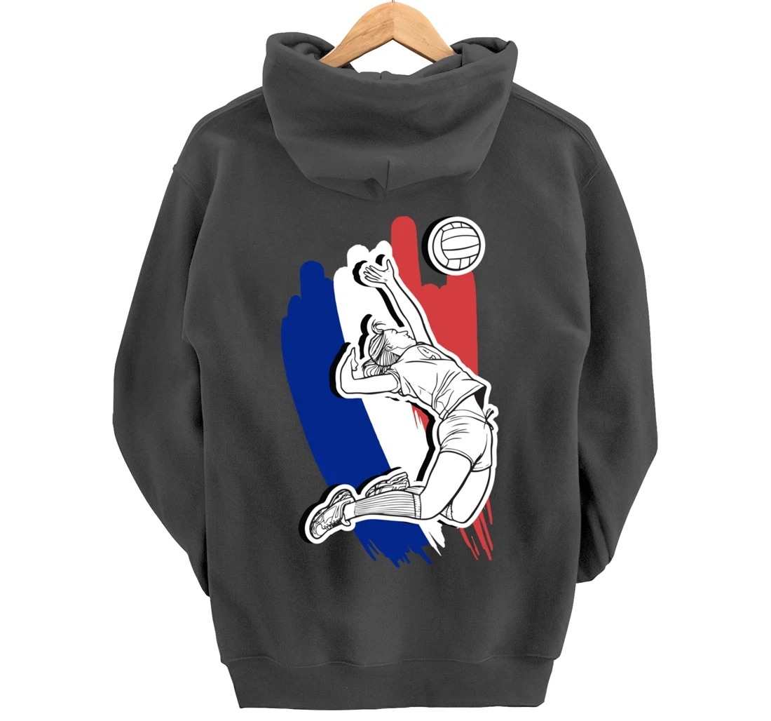 Volleyball France- French Volleyball Beach Volleyball Pullover Hoodie