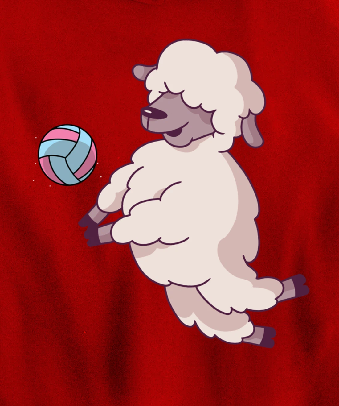 Cute Volleyball Sheep - Volleyball Beach Volleyball Pullover Hoodie
