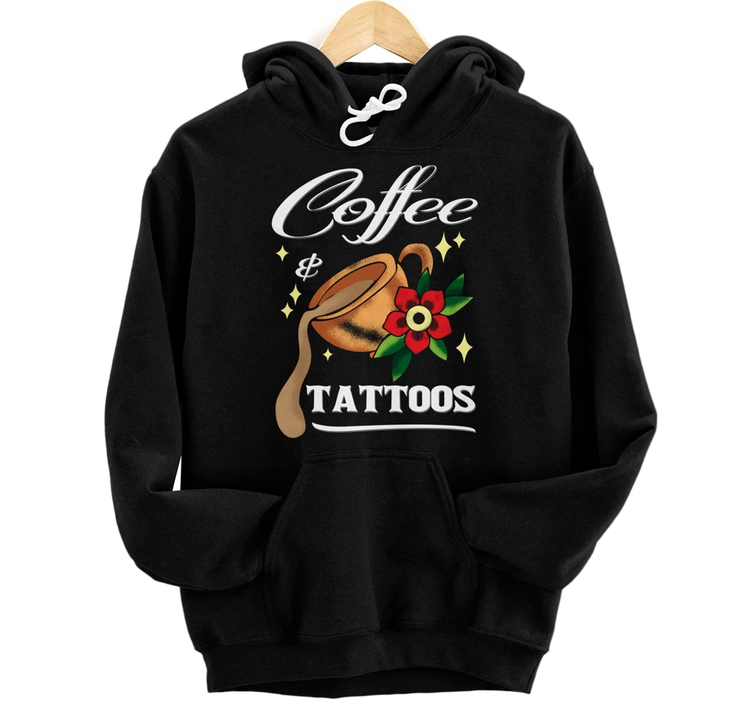 Drink Coffee Caffeine Barista Coffee Lover Tattoo Artist Cup Pullover Hoodie