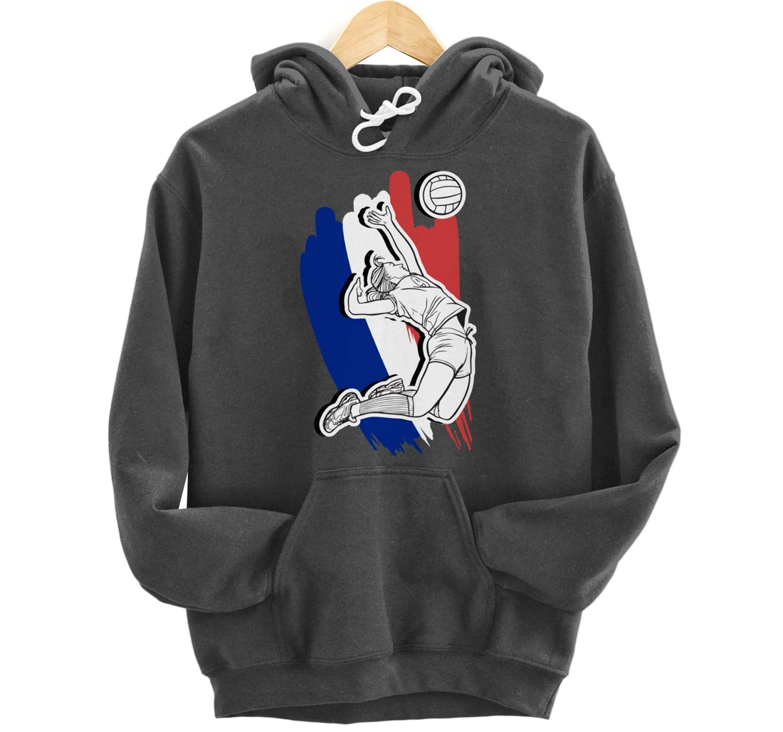Volleyball France- French Volleyball Beach Volleyball Pullover Hoodie
