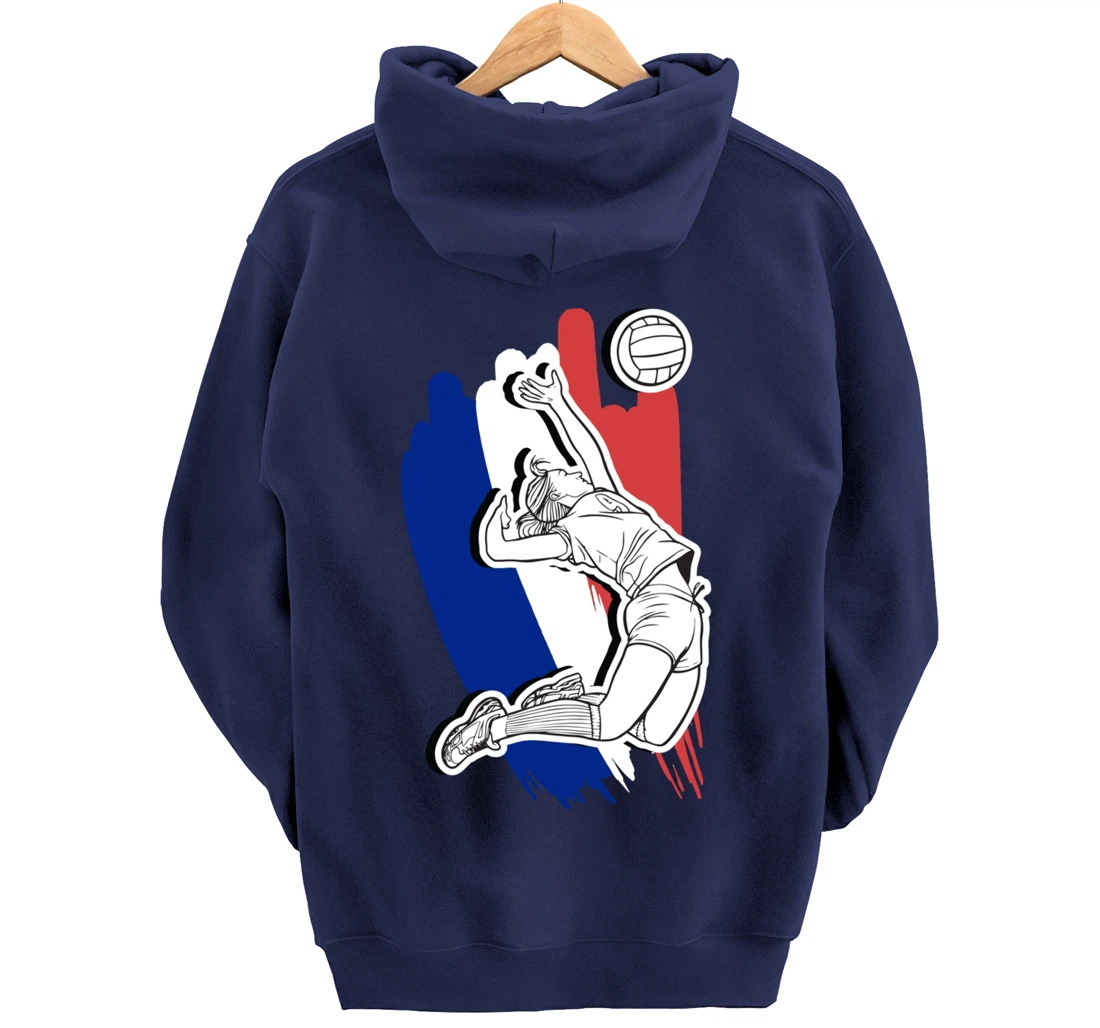 Volleyball France- French Volleyball Beach Volleyball Pullover Hoodie