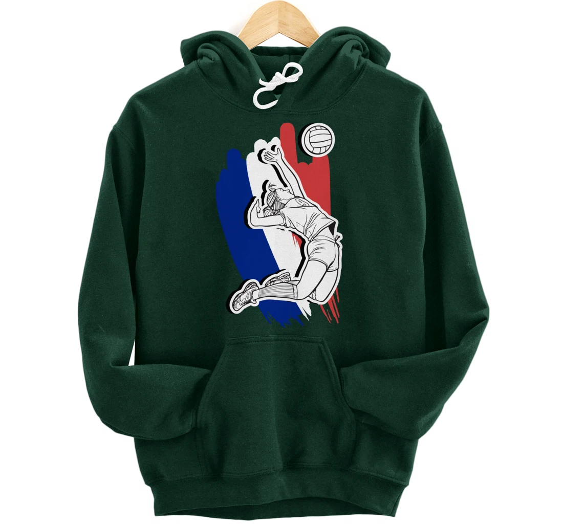 Volleyball France- French Volleyball Beach Volleyball Pullover Hoodie
