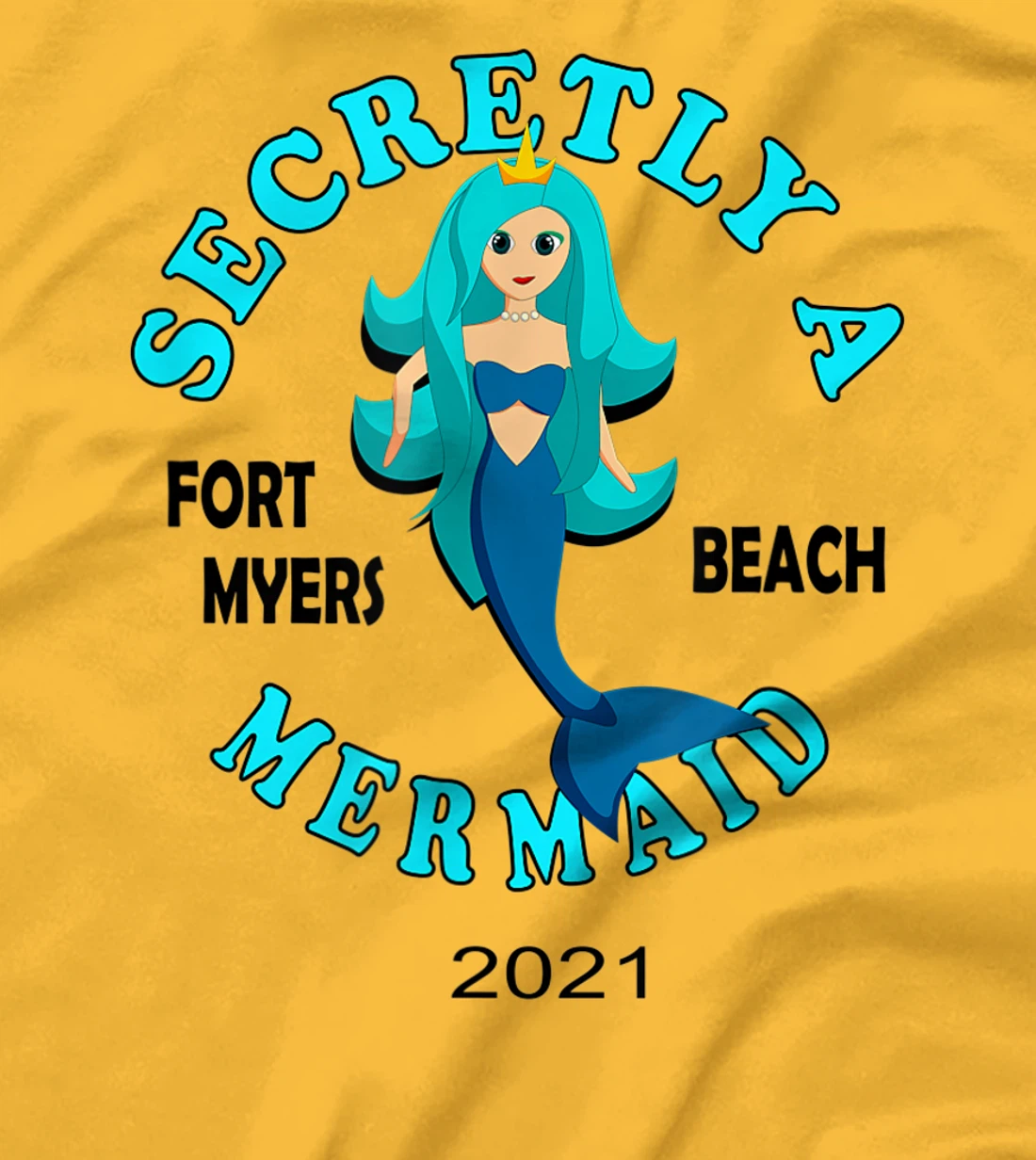 Womens Secretly A Mermaid Fort Myers Beach Vacation 2021 Girl T-Shirt, Kid T-Shirt and Women T-Shirt